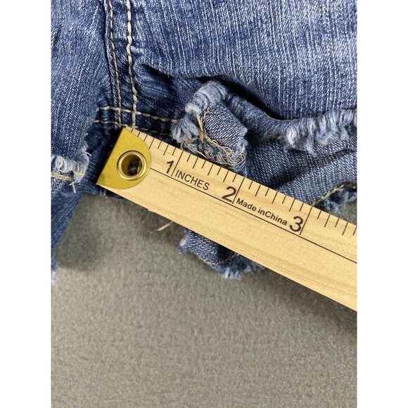 SO Shortie Cut Off Shorts 26x2 Blue Flap Pockets Embellished Booty Juniors Tag 1 - Picture 5 of 11